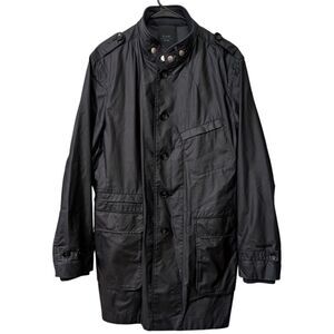 G-Star RAW Correctline Military British Trench Wax Cotton Black Mens XL Like NEW